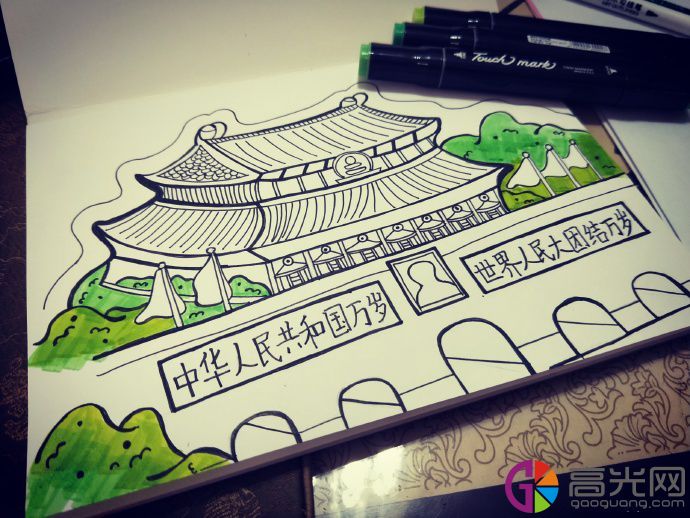 天安门简笔画怎么画，北京天安门画法教程步骤