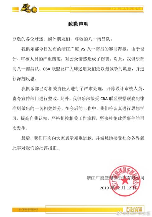 cba百万罚单因为什么(广厦男篮被罚100万原因是什么？广厦男篮被罚100万事件始末)