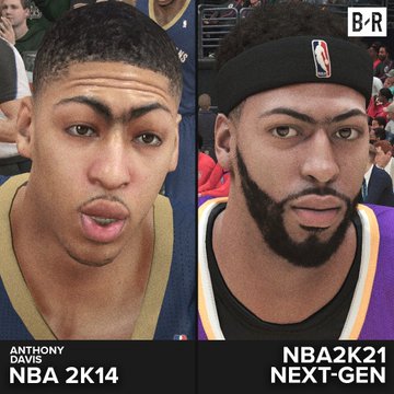 nba2k14人为什么没头(画面逐渐沧桑！媒体多图对比2K14与2K21球员模型)