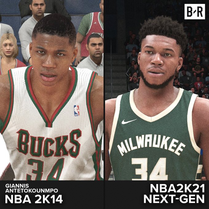 nba2k14人为什么没头(画面逐渐沧桑！媒体多图对比2K14与2K21球员模型)