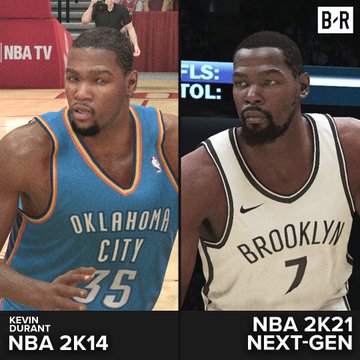 nba2k14人为什么没头(画面逐渐沧桑！媒体多图对比2K14与2K21球员模型)