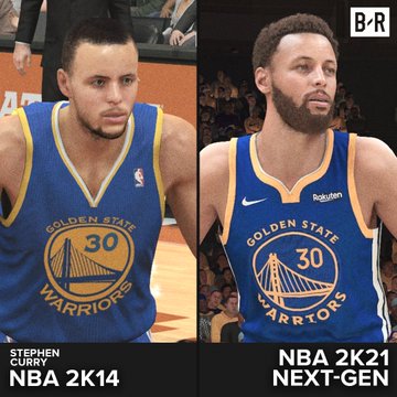 nba2k14人为什么没头(画面逐渐沧桑！媒体多图对比2K14与2K21球员模型)