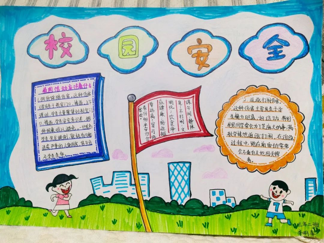 啥是校园安全?孩子们的手抄报告诉你