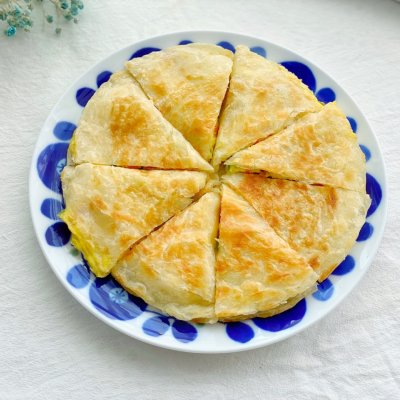 5分钟快手早餐，鸡蛋火腿手抓饼
