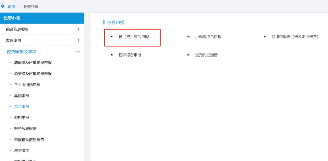 税（费）种综合申报指南