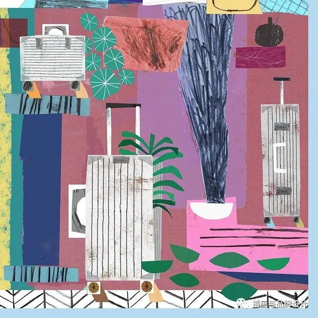 插画丨色彩明快的拼贴插画，充满了抽象童趣的独特风格