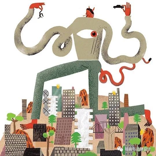 插画丨色彩明快的拼贴插画，充满了抽象童趣的独特风格