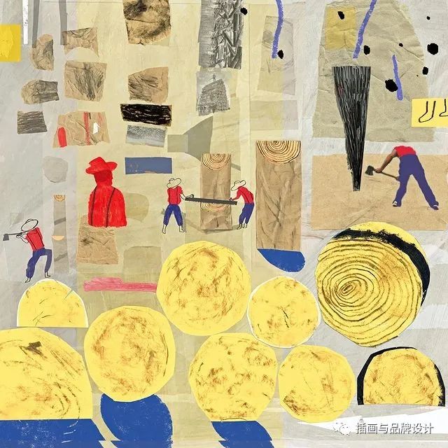 插画丨色彩明快的拼贴插画，充满了抽象童趣的独特风格