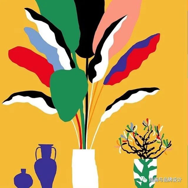 插画丨色彩明快的拼贴插画，充满了抽象童趣的独特风格