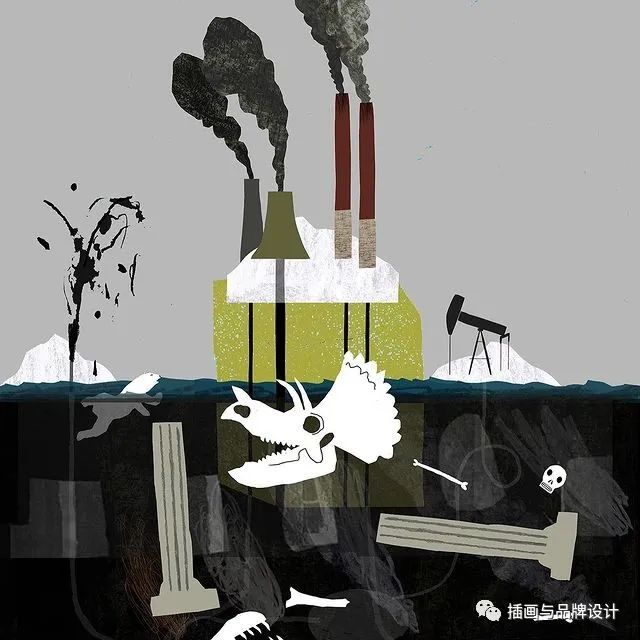插画丨色彩明快的拼贴插画，充满了抽象童趣的独特风格