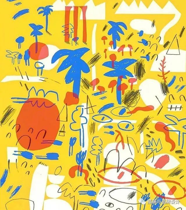 插画丨色彩明快的拼贴插画，充满了抽象童趣的独特风格