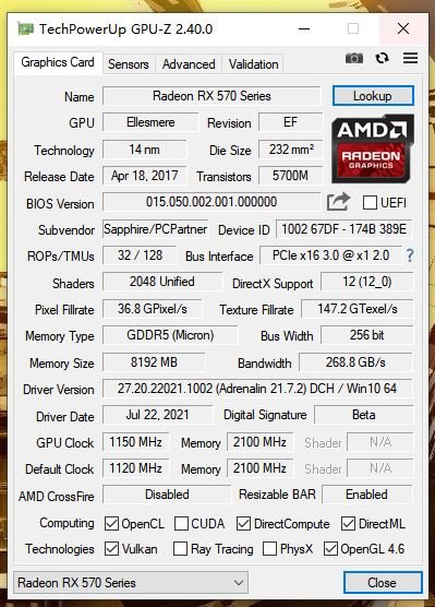 蓝宝石rx5804g是矿卡吗蓝宝石rx580矿卡特征