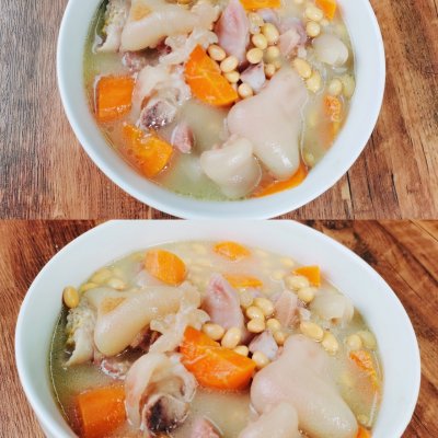 豬蹄燉黃豆,豬蹄燉黃豆怎么做