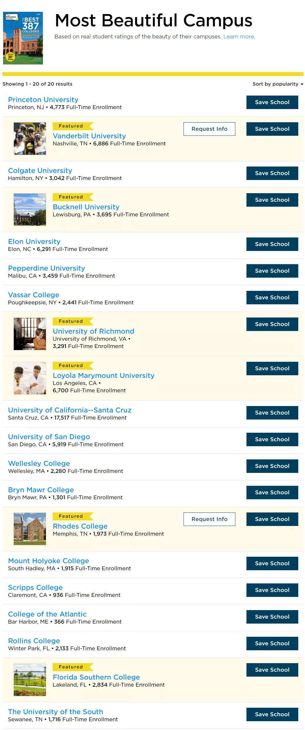 《普林斯顿评论》发布2021美国大学排名，看看美国学生眼中的“最佳大学”