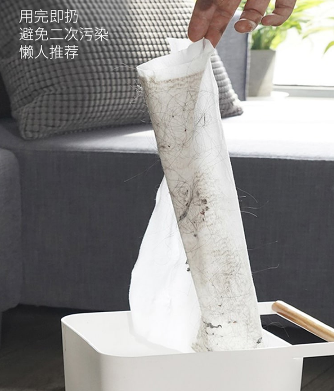 免水洗纸拖把来啦！头发污渍一抹就没，用完即扔超方便