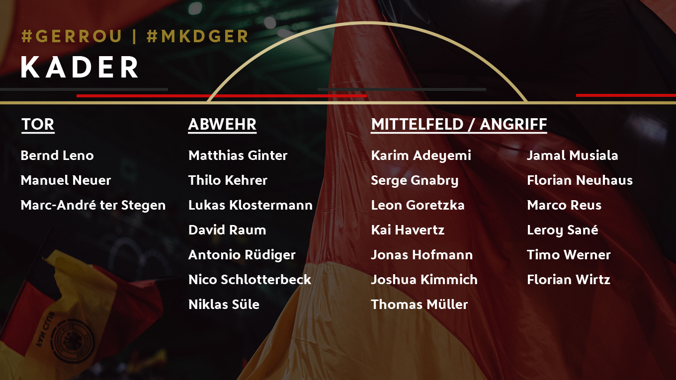 德国国家队阵容(德国大名单：罗伊斯、萨内在列，维尔茨入选)