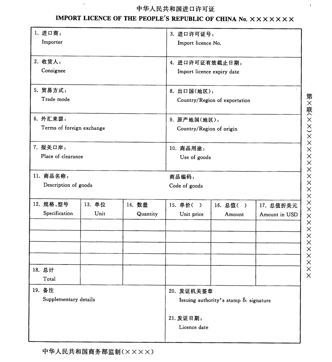 【贸易管制】海关口岸验核监管证件之进出口许可证和自动进口许可证
