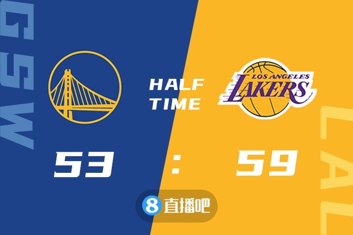 NBA直播jrs直播(勇士VS湖人半场：詹眉合砍38 12 库里11中3得10 6 5 湖人领先6分)