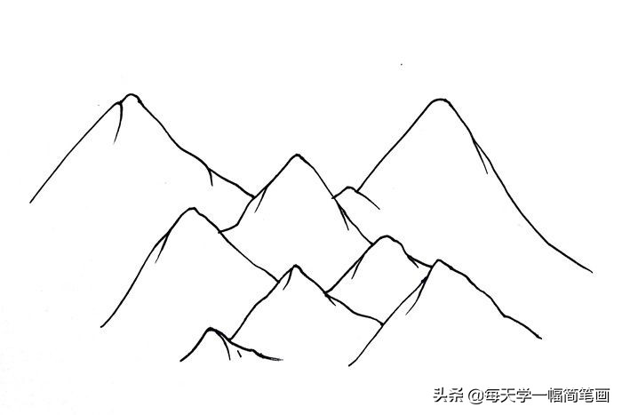 每天学一幅简笔画--喜马拉雅山简笔画怎么画