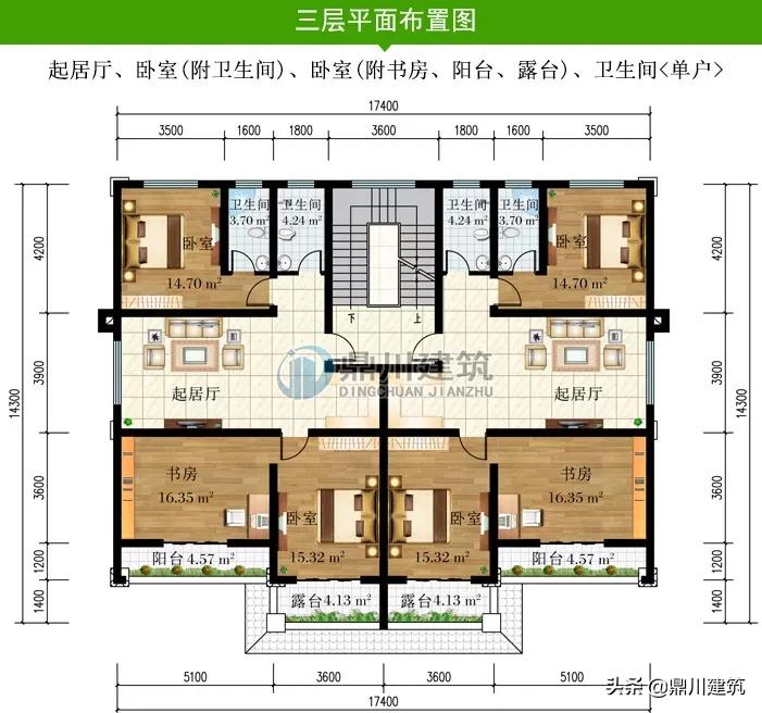 6款四层欧式别墅，挑空客厅空间大功能全，还能传给子孙后辈
