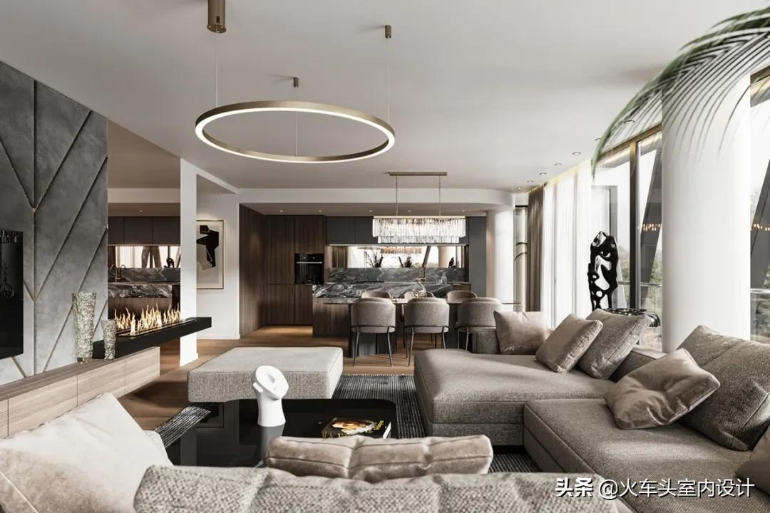 110㎡高级灰+黄铜，轻奢品味