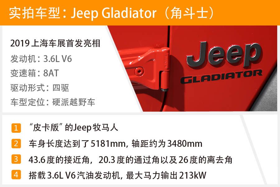 上海车展最靓的仔 实拍全新Jeep角斗士 详细了解下这款越野玩具