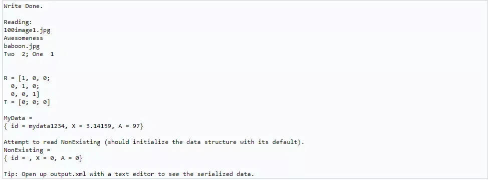 OpenCV1.8 使用XML和YAML文件实现文件的输入/输出