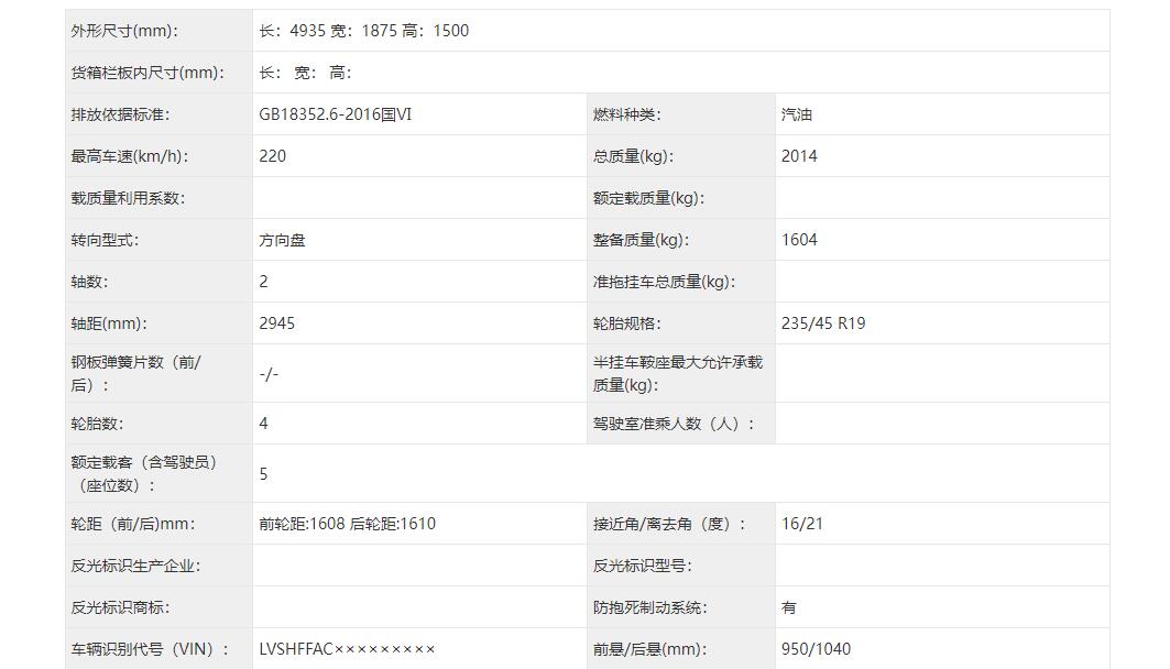 设计语言更新尺寸全面提升，全新一代福特蒙迪欧申报信息曝光