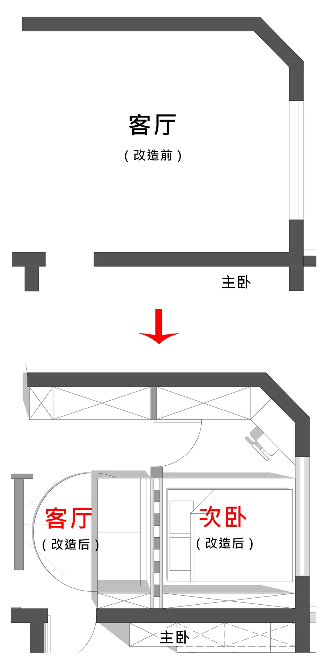 上海55㎡榨出两室,还有5倍收纳!这户型改造太逆天了