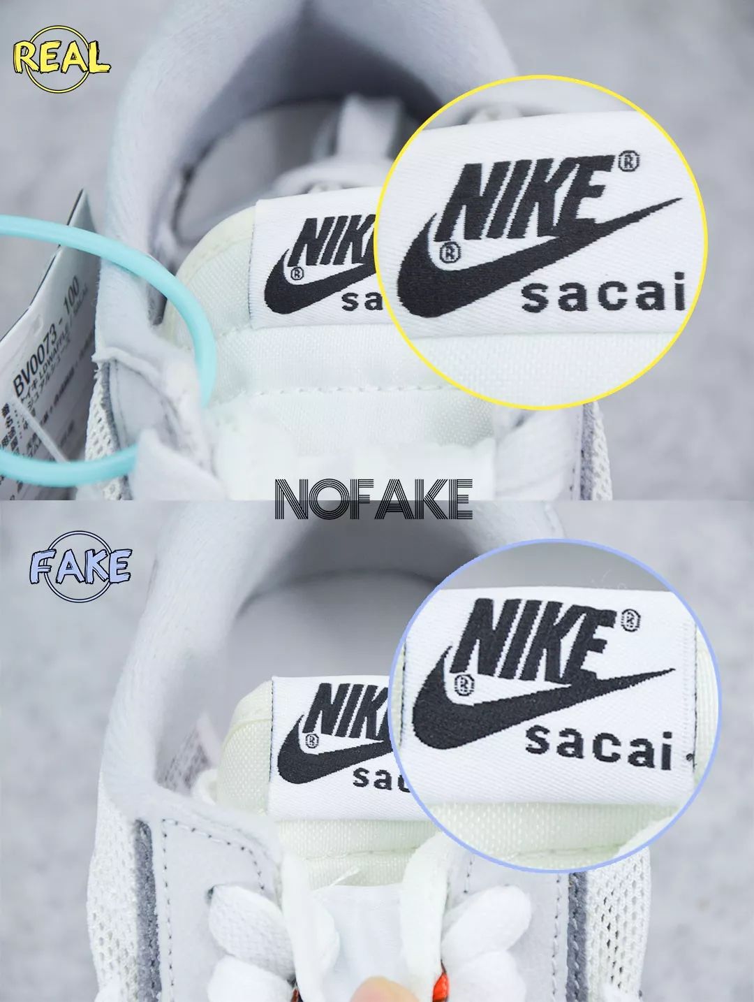 sacai x Nike LDWaffle 真假对比