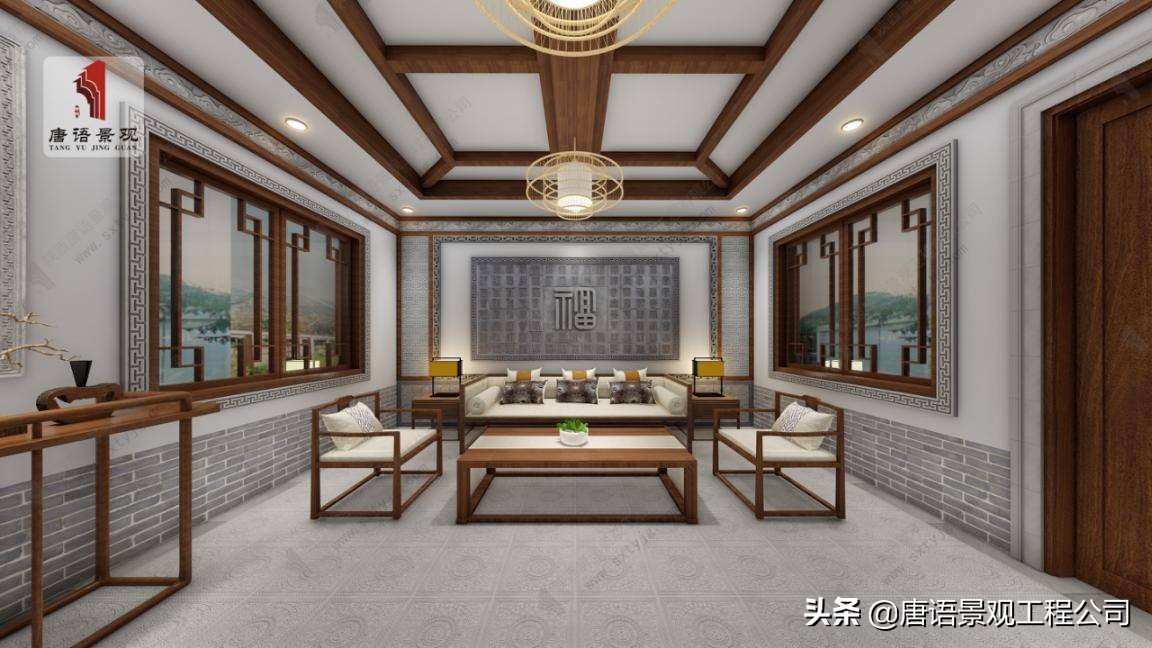 【室內設計估價相關資料】新中式室內裝潢設計效果圖，古樸淡雅讓人靜心舒適