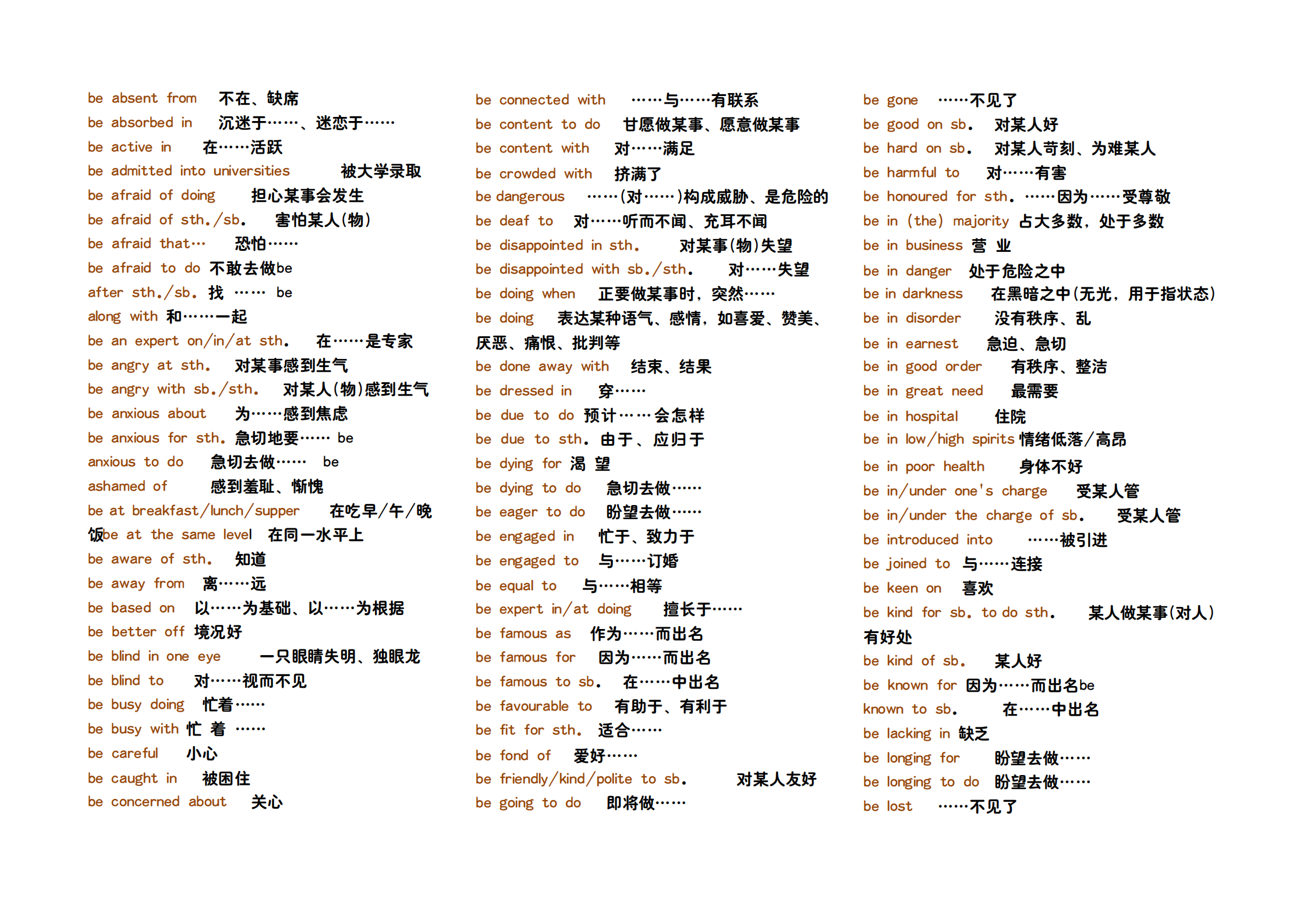 高中英语：词组、固定搭配大总结！注重积累，习惯成自然