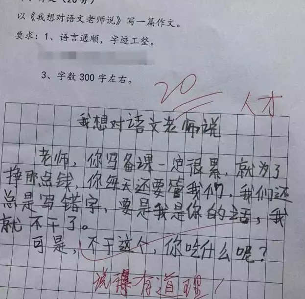 小学生作文《偏心》火了，父子学历神同步，一不小心揽下“罪名”
