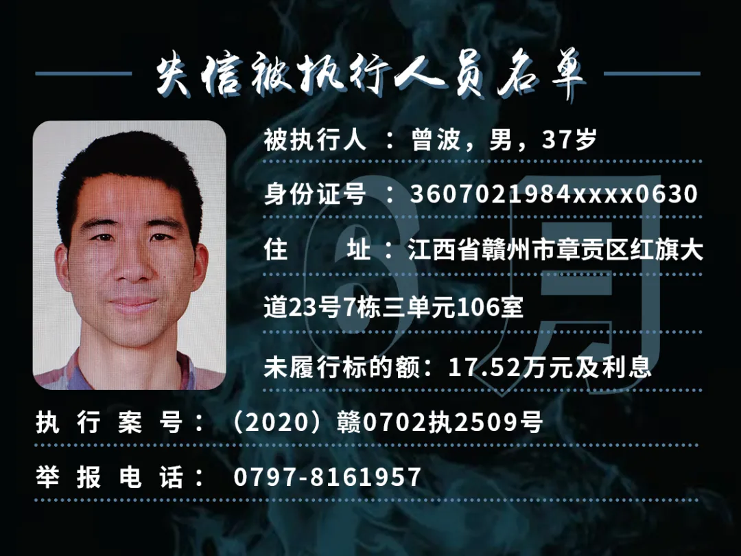 曝光!这些赣州人欠钱不还!你认识吗?