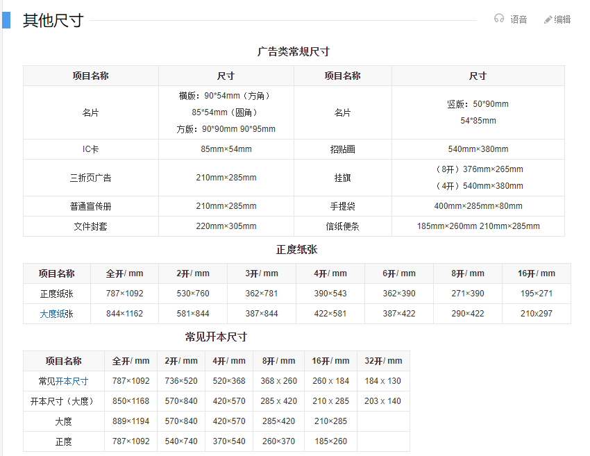 一般图片类物料尺寸