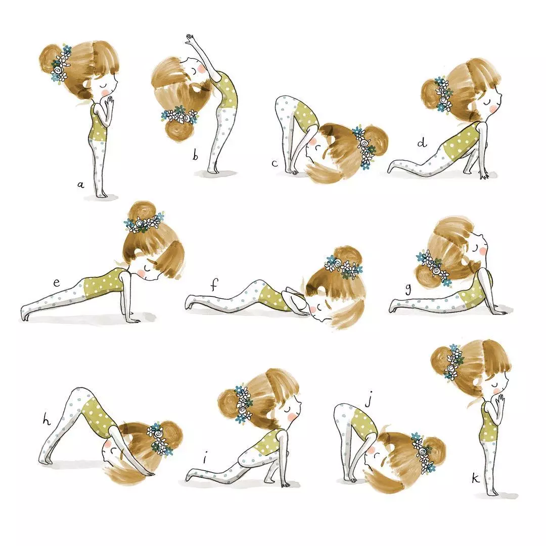 瑜伽卡通可爱小人图片(瑜伽学员必备小人图) - 赤虎壹号