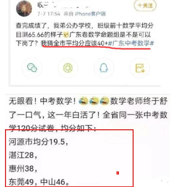 广东某地中考数学平均分低至19.5，家长不怪老师，反而质问出题人