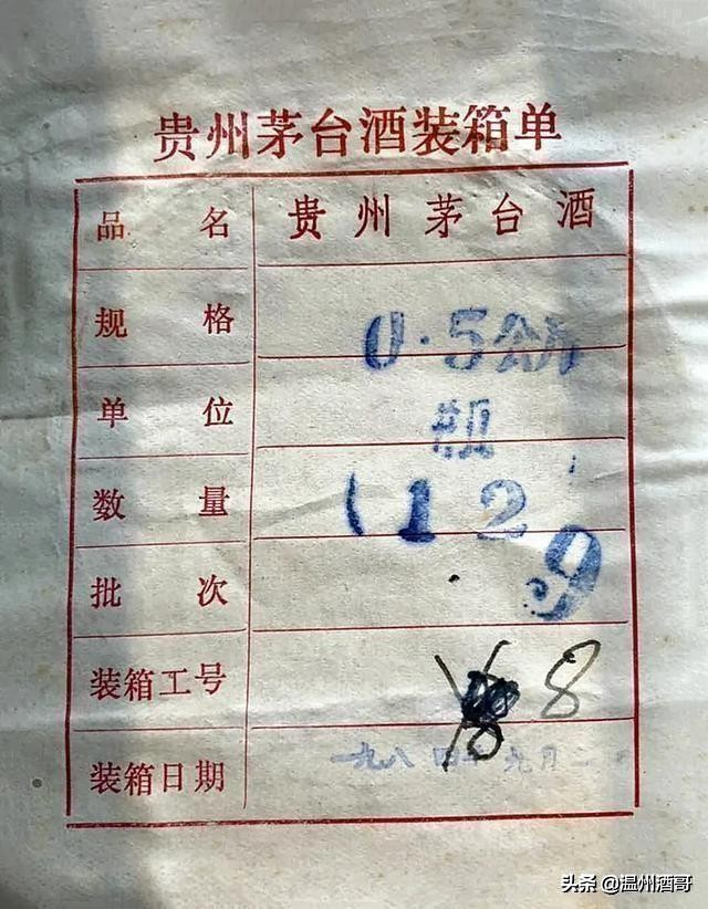近40年茅台酒合格证大全