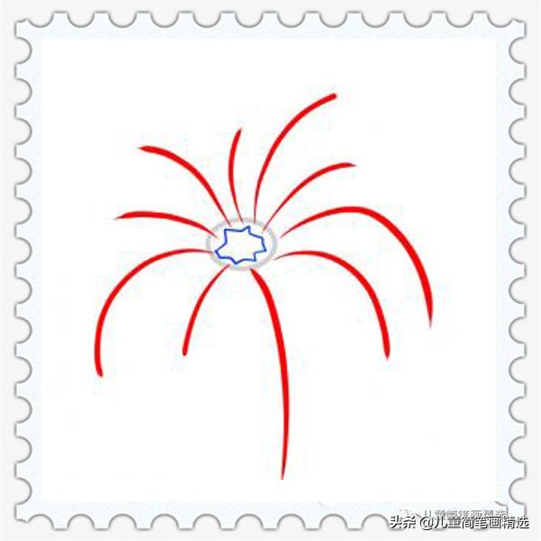 儿童简笔画精选-烟花（Fireworks）的绘画步骤