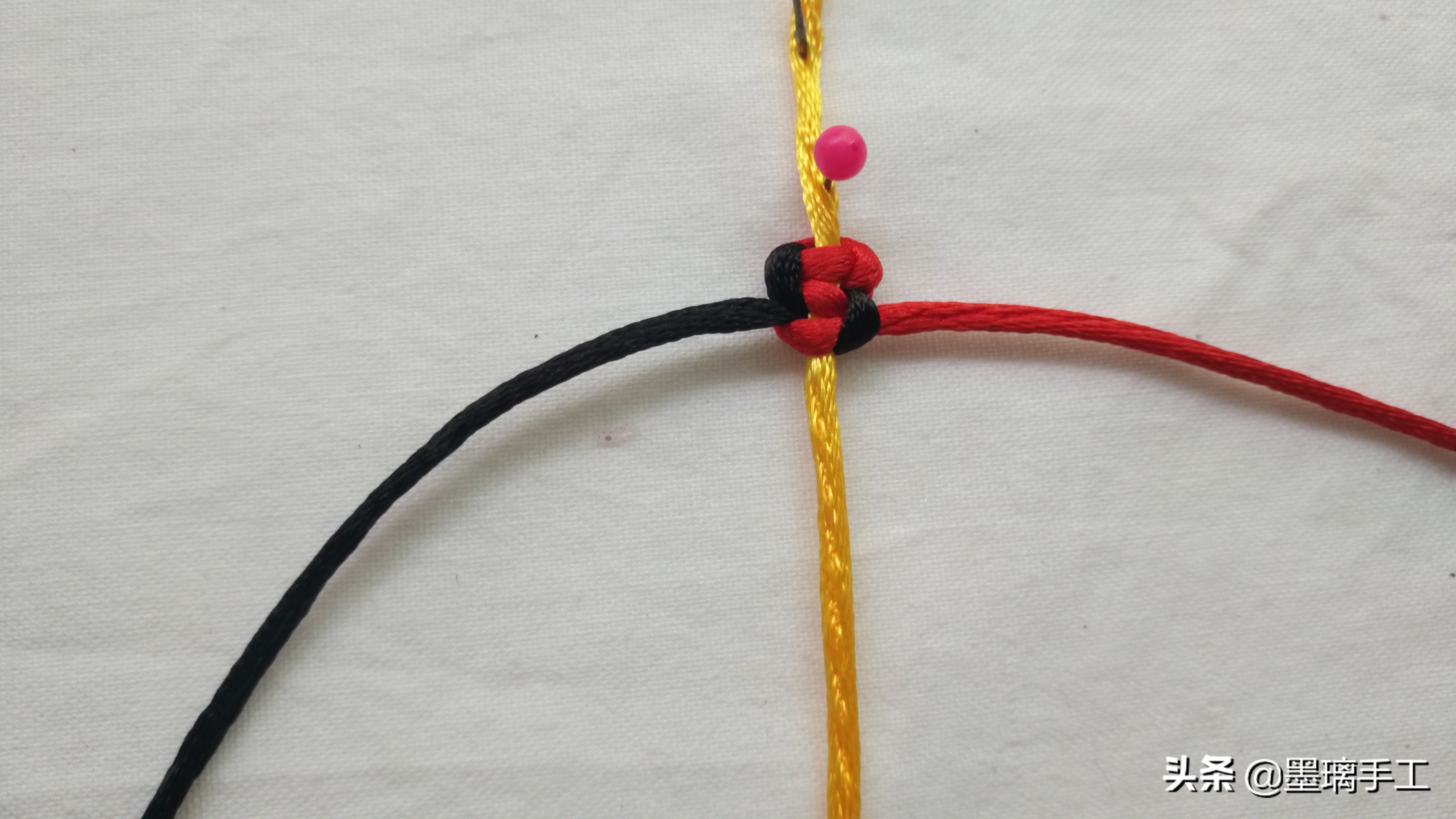 平结收尾怎么打结(diy手工编绳必学的基础)