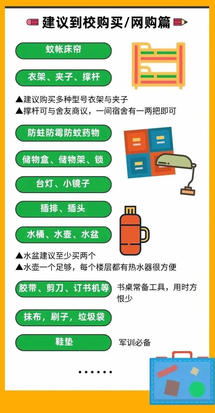 中南新生指南第一弹——入学装备清单！