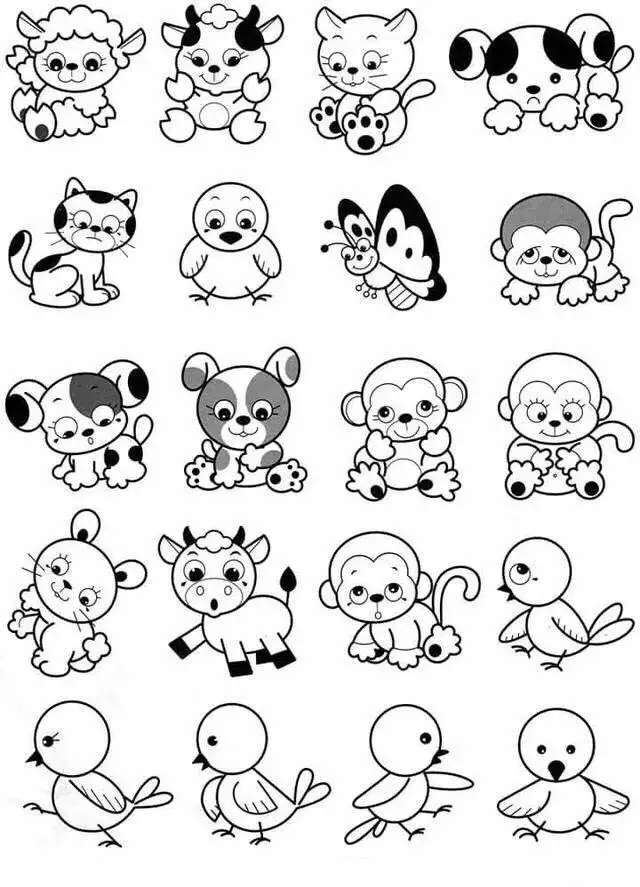 干货!不会画动物简笔画?快把这些简笔画素材收藏起来,临摹学习