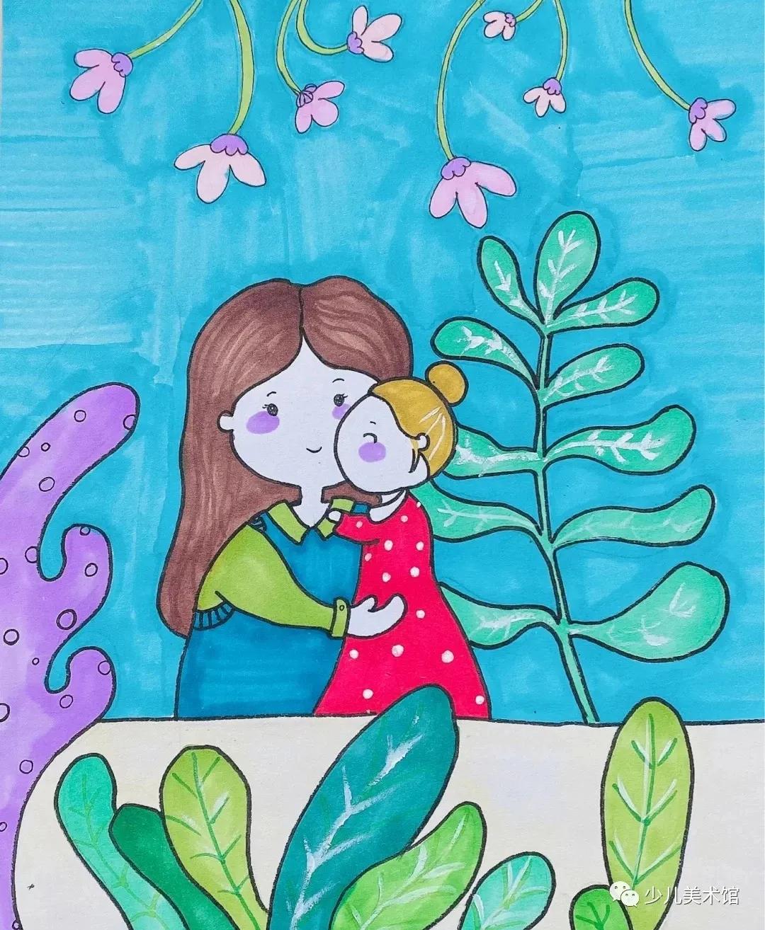 素材分享｜母亲节主题儿童绘画22张，喜欢就收藏吧
