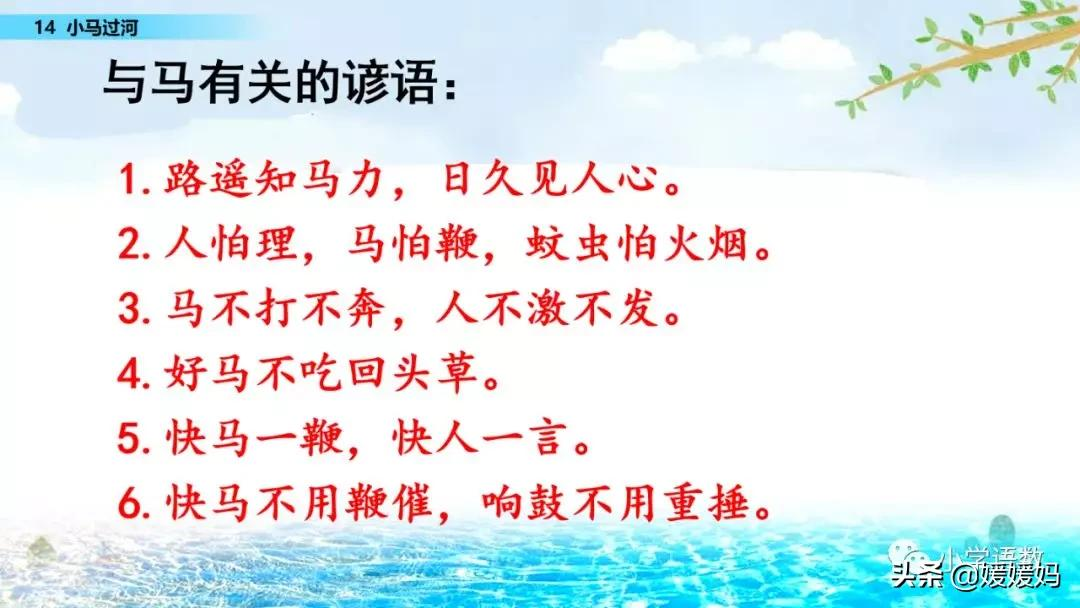 二年级下册语文课文14《小马过河》图文详解及同步练习