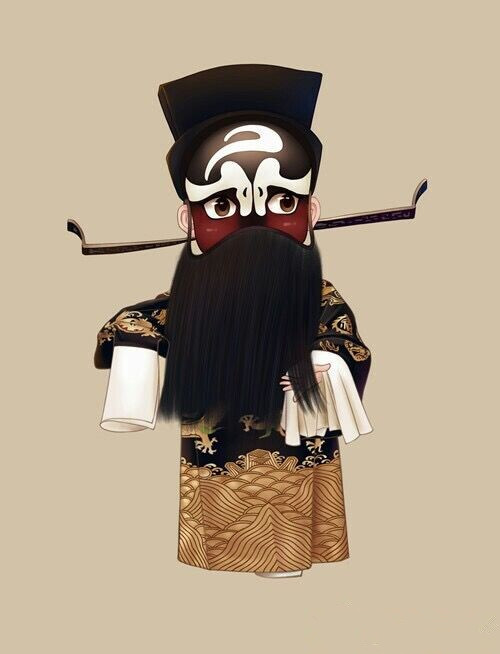 q版京剧人物卡通形象以当下流行的绘画方式展现京剧人物的魅力,引领