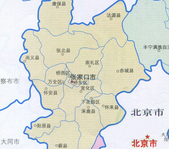 张家口十三县地图全图图片