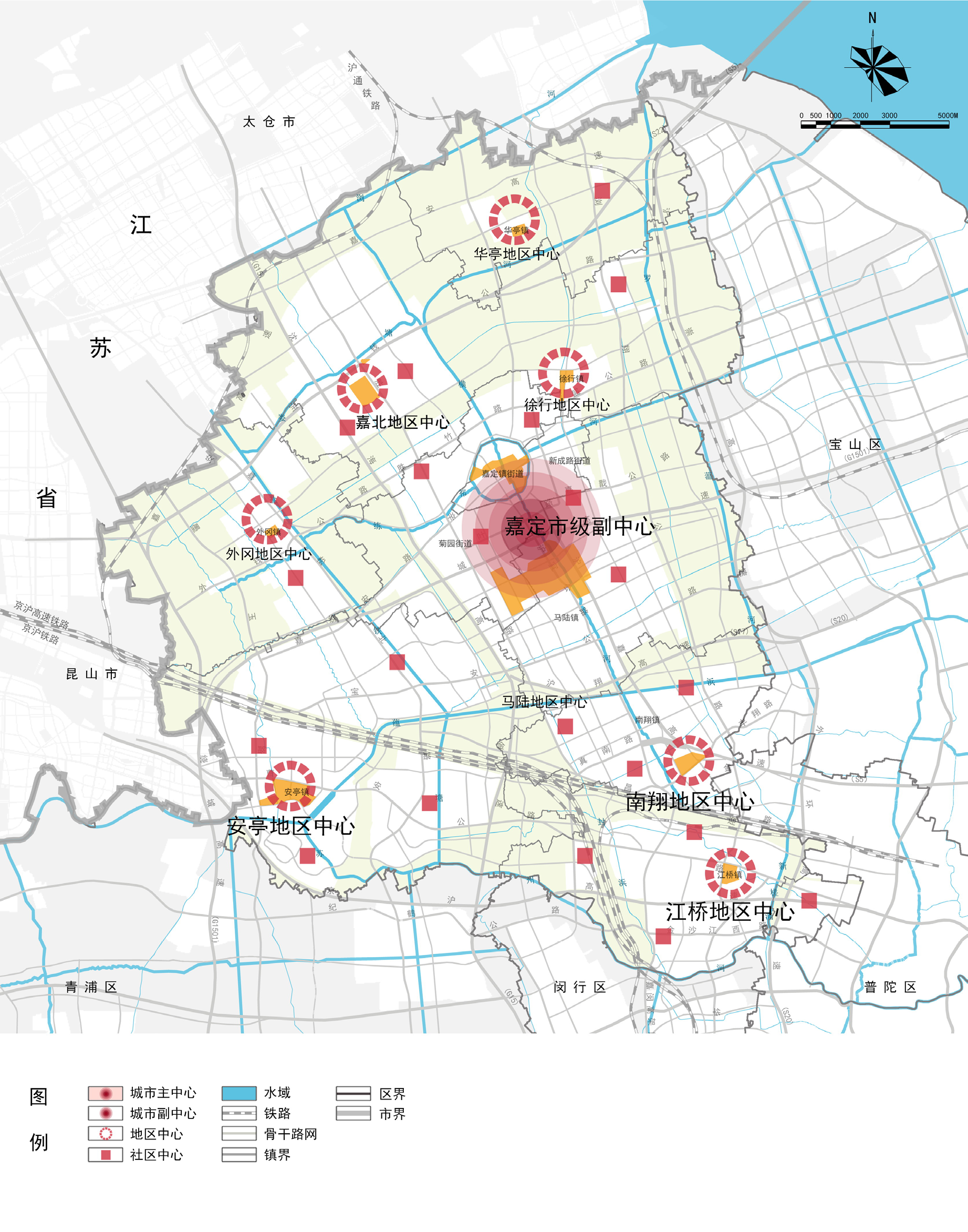 本文也算是给上海市嘉定区2035总规划划了一个重点,嘉定区的城镇分成