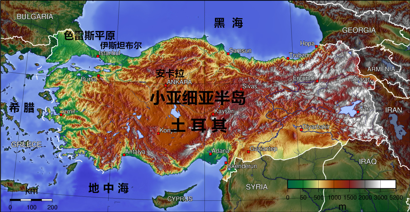 小亚细亚半岛地图位置图片