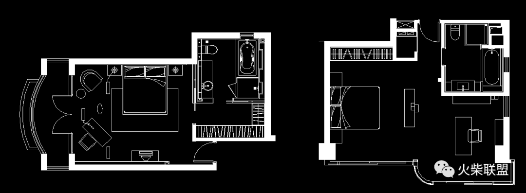 国内名师100套主卧平面格局CAD套图方案图库