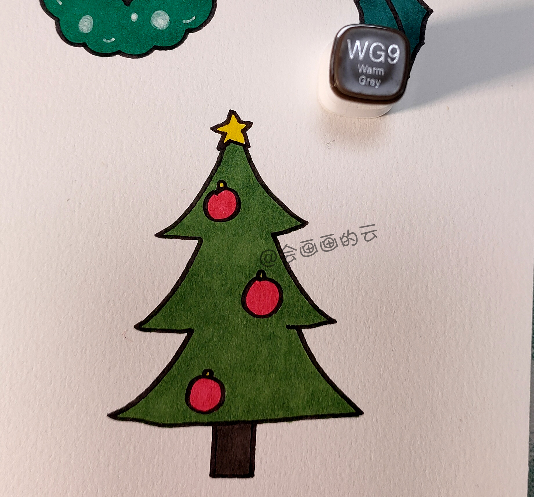 10款圣诞手绘简笔画，适合零基础的教程，圣诞快乐